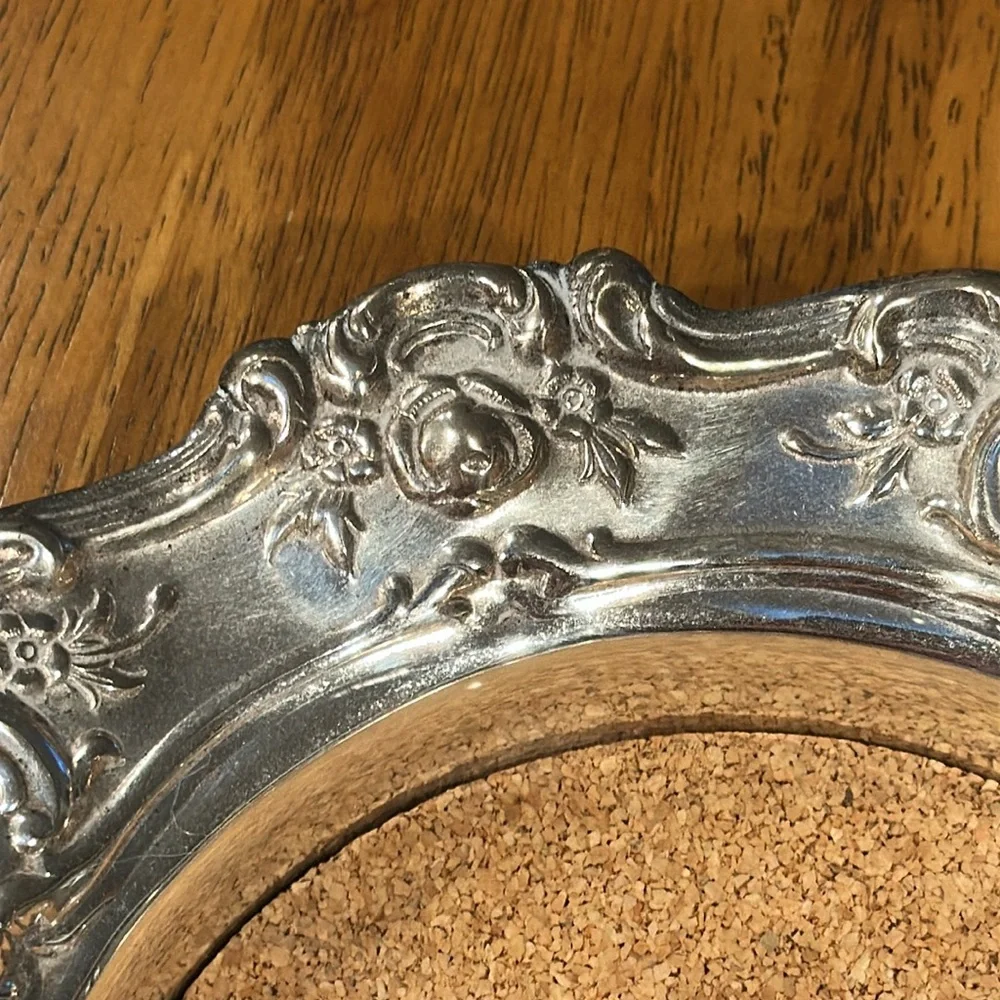 Towle Silver Co. “Roses” Repousse OLD MASTER embossed round wine coaster